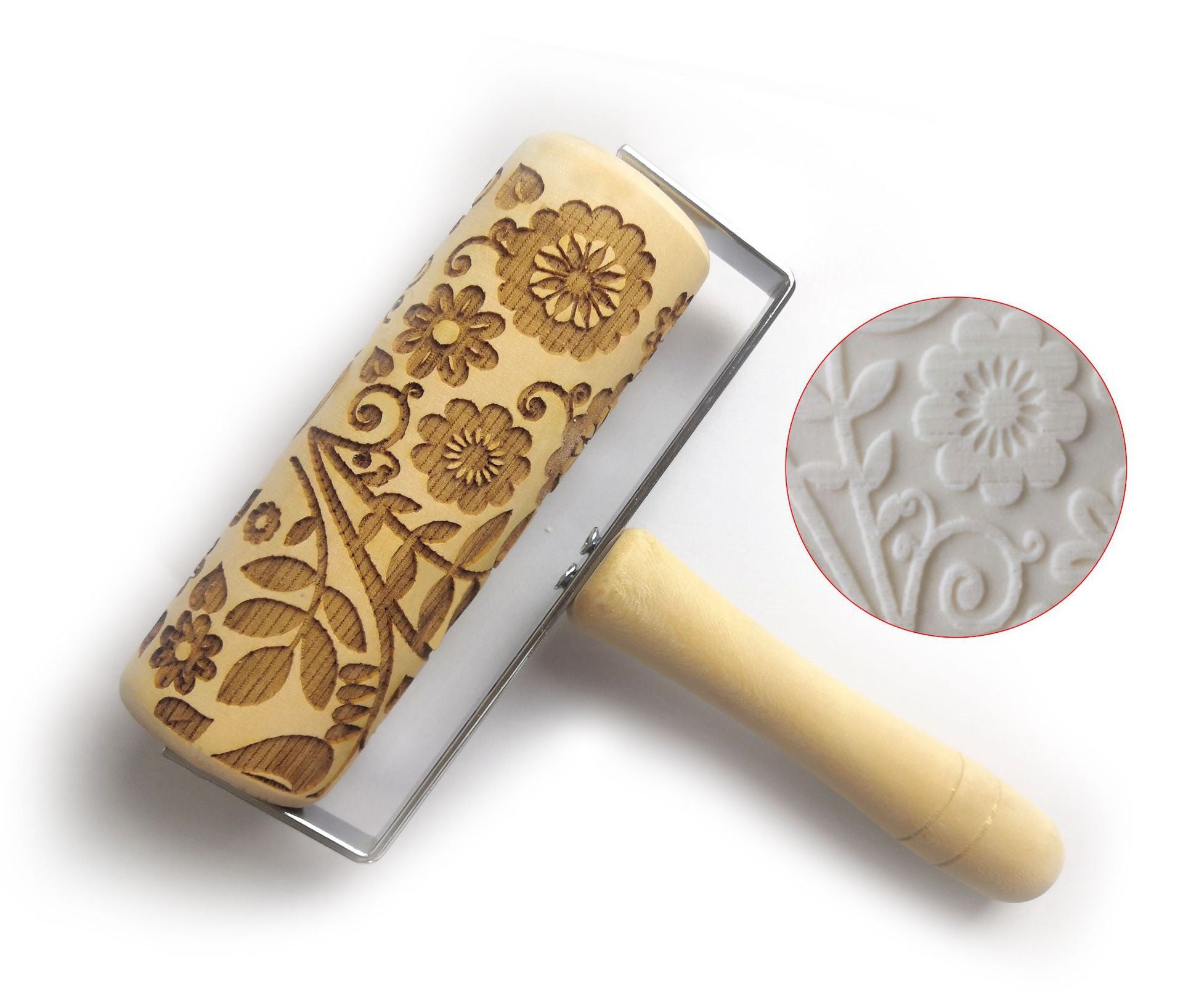 Push-Style Christmas Embossing Rolling Pin Printed Cookie Dough Stick Fondant Tool Baking Noodle Cake Dough Engraved Roller Q40