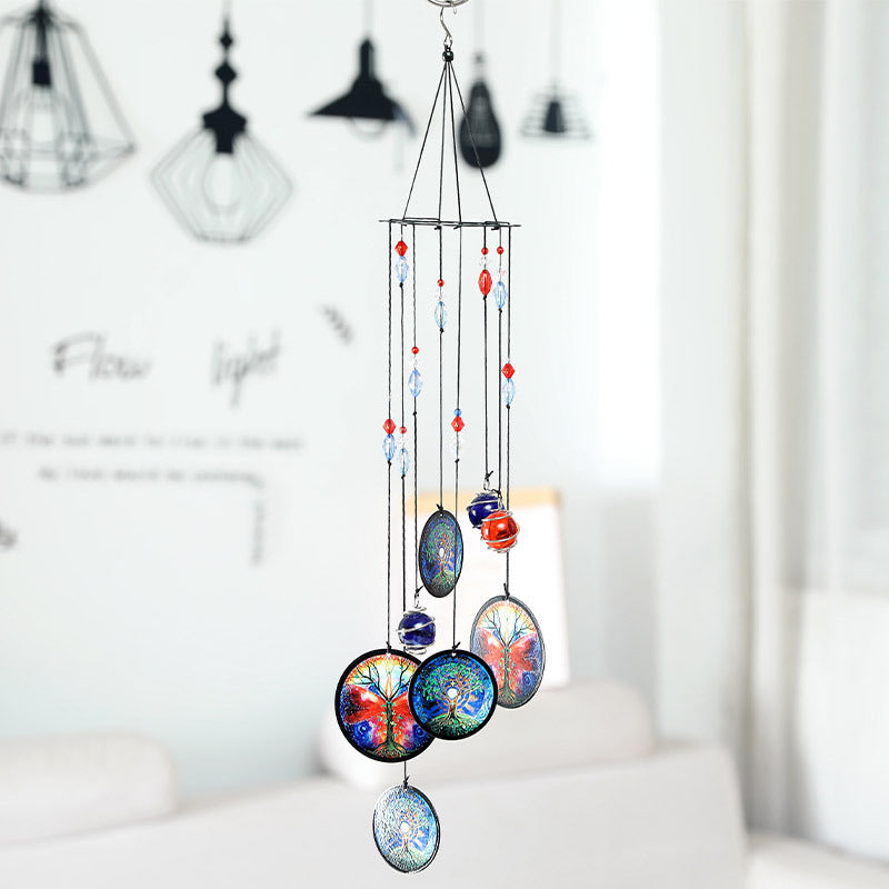 Creative Printed Iron Sheet Metal Feng Shui Wind Chime Pendant