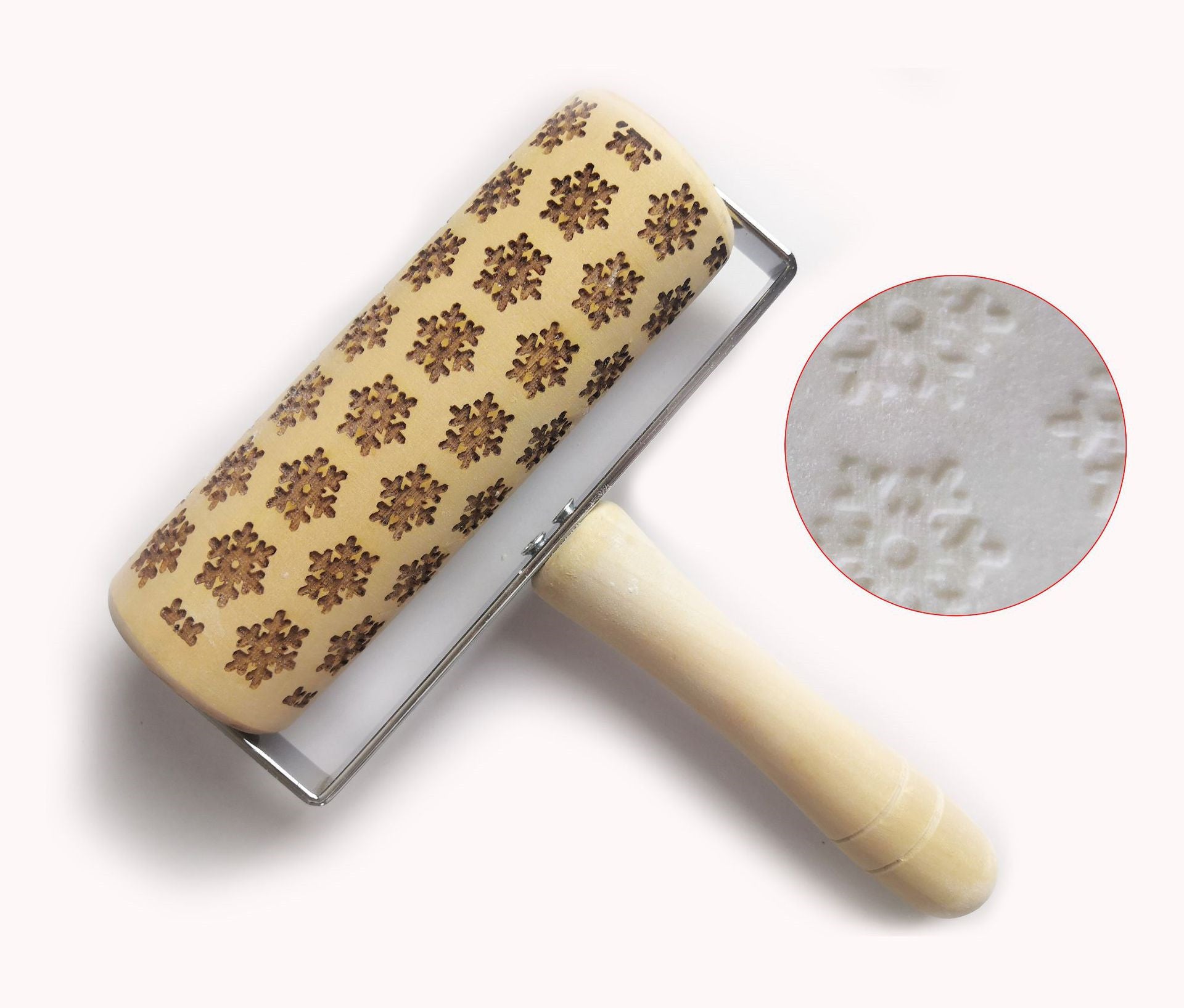 Push-Style Christmas Embossing Rolling Pin Printed Cookie Dough Stick Fondant Tool Baking Noodle Cake Dough Engraved Roller Q40