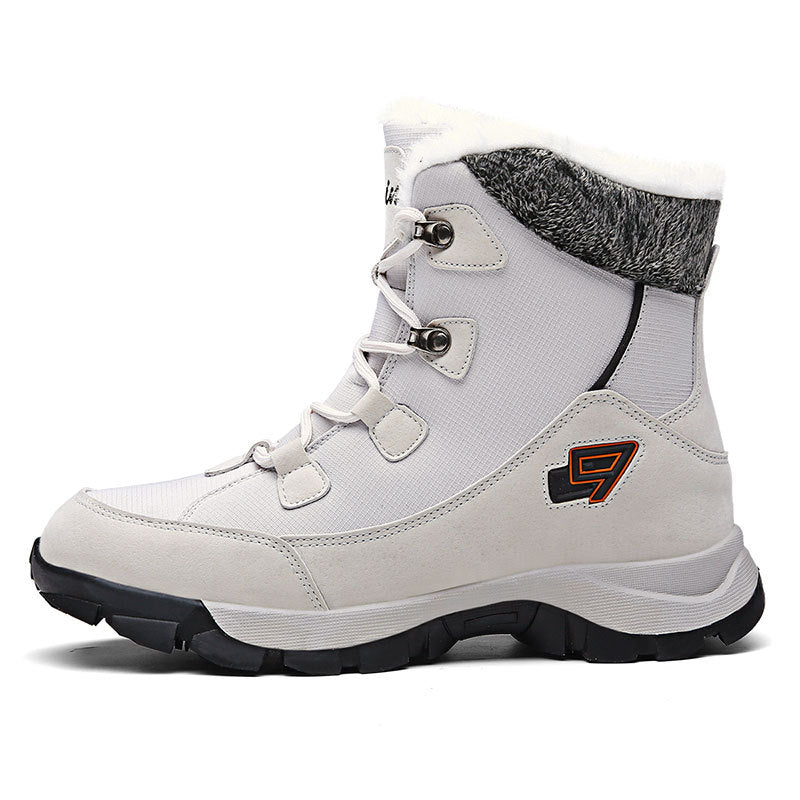 High-Top Leather Warm Snow Boots