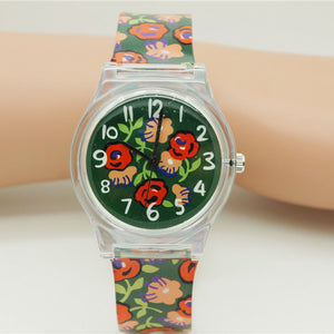 Floral quartz watch