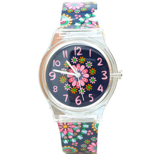 Floral quartz watch