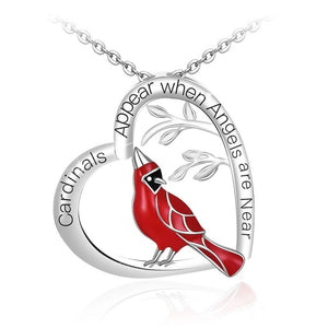 Fashion Creative Cardinal Heart Pendant Necklace