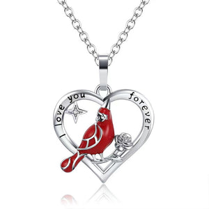 Fashion Creative Cardinal Heart Pendant Necklace