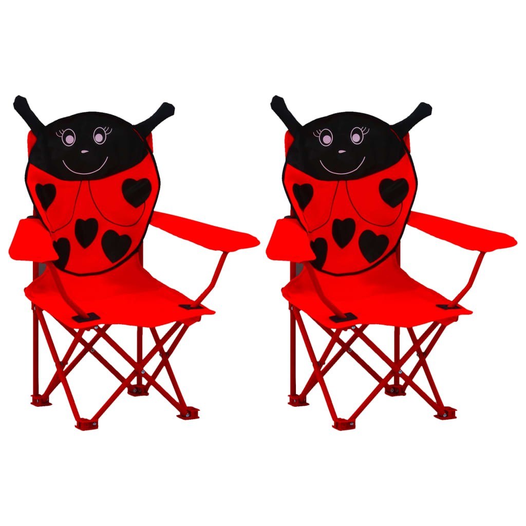 Children's garden chairs 2 pcs Red Fabric