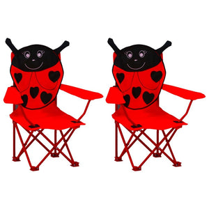 Children's garden chairs 2 pcs Red Fabric