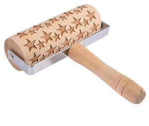 Push-Style Christmas Embossing Rolling Pin Printed Cookie Dough Stick Fondant Tool Baking Noodle Cake Dough Engraved Roller Q40