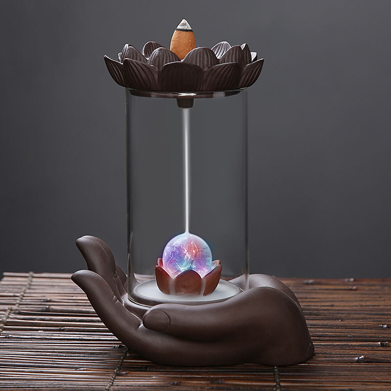 Backflow ceramic incense burner