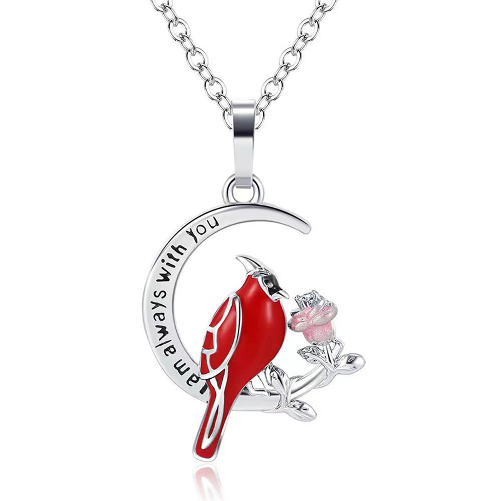 Fashion Creative Cardinal Heart Pendant Necklace