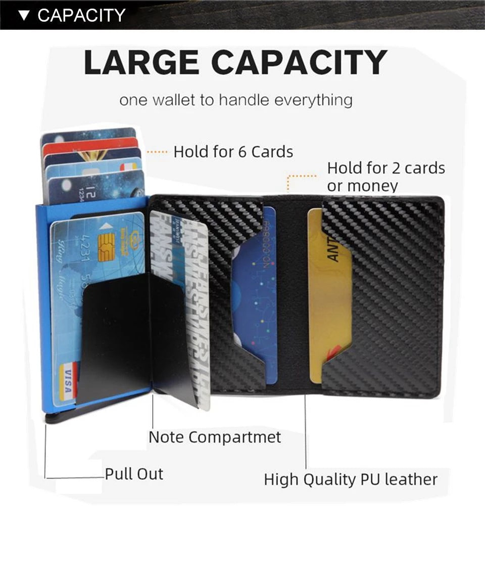 Cross-border Card Package Metal Aluminum Anti-theft Brush Anti-magnetic RFID Wallet Credit Card Box Automatic Pop-up Card Box Spot