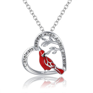 Fashion Creative Cardinal Heart Pendant Necklace