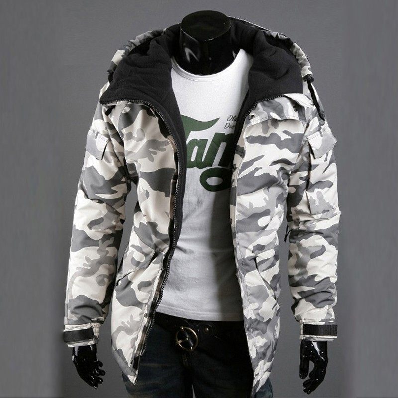 Camouflage men's casual hooded jacket