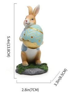 Rabbit Ornaments, Eggs, Carrot Branches, Crafts, Statues