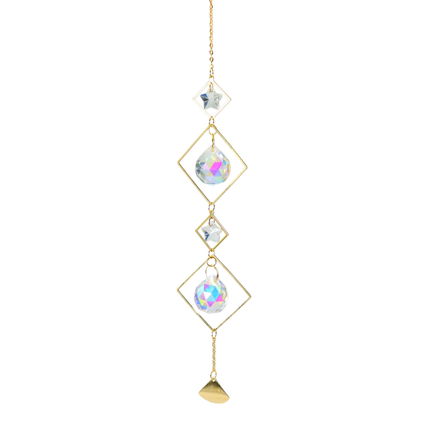 Crystal Sun Catcher Moon Star Wind Chime Pendant