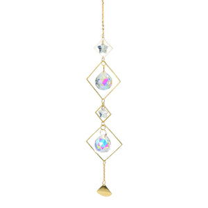 Crystal Sun Catcher Moon Star Wind Chime Pendant