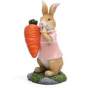 Rabbit Ornaments, Eggs, Carrot Branches, Crafts, Statues