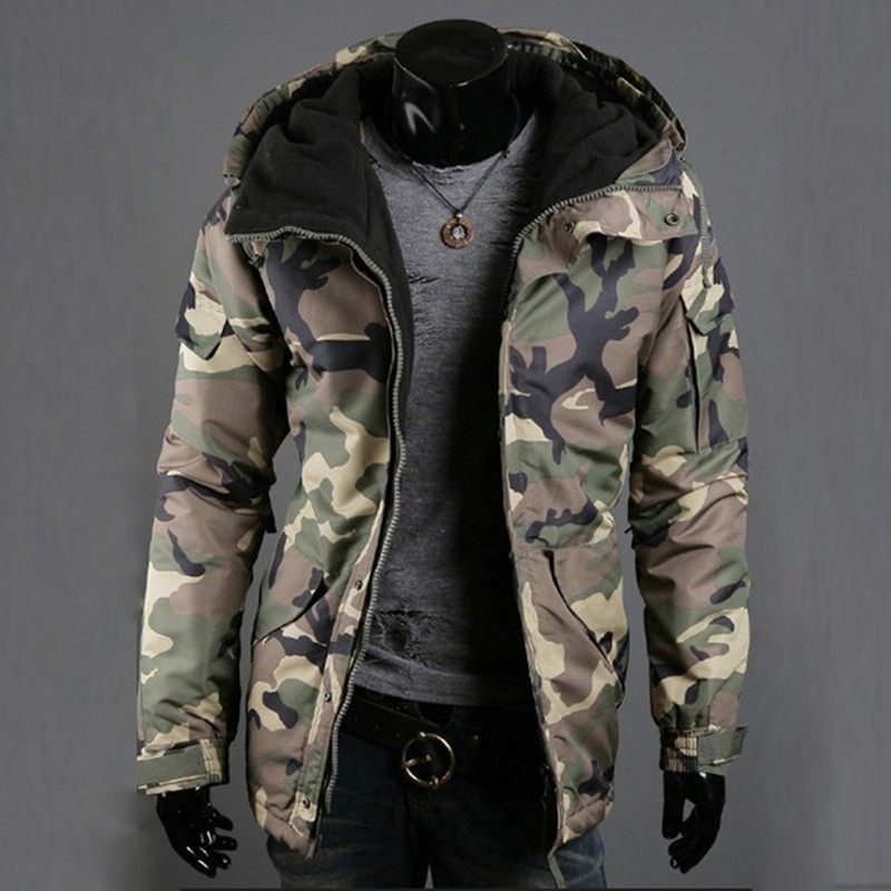 Camouflage men's casual hooded jacket