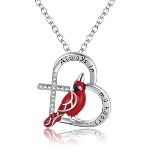 Fashion Creative Cardinal Heart Pendant Necklace